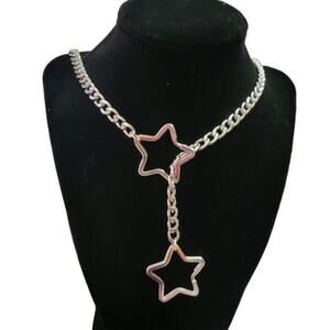 Star ring choke chain lariat slip chain necklace